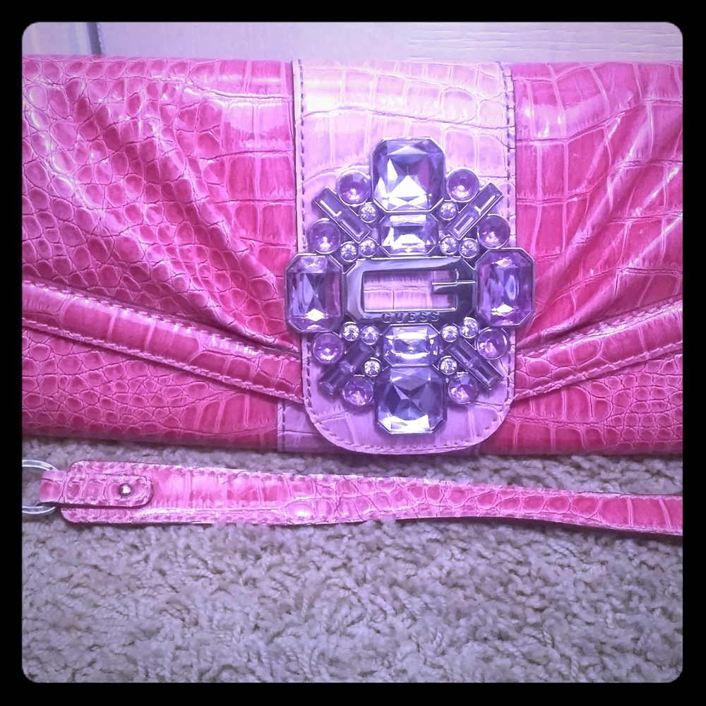 Ladies pink Guess handbag